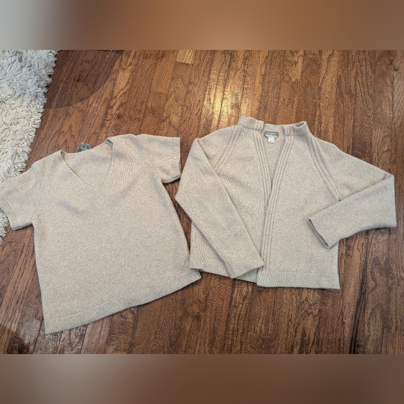 MaxMara V-neck sweater twin set in soft wool, viscose & cashmere Size XL - Picture 5 of 17